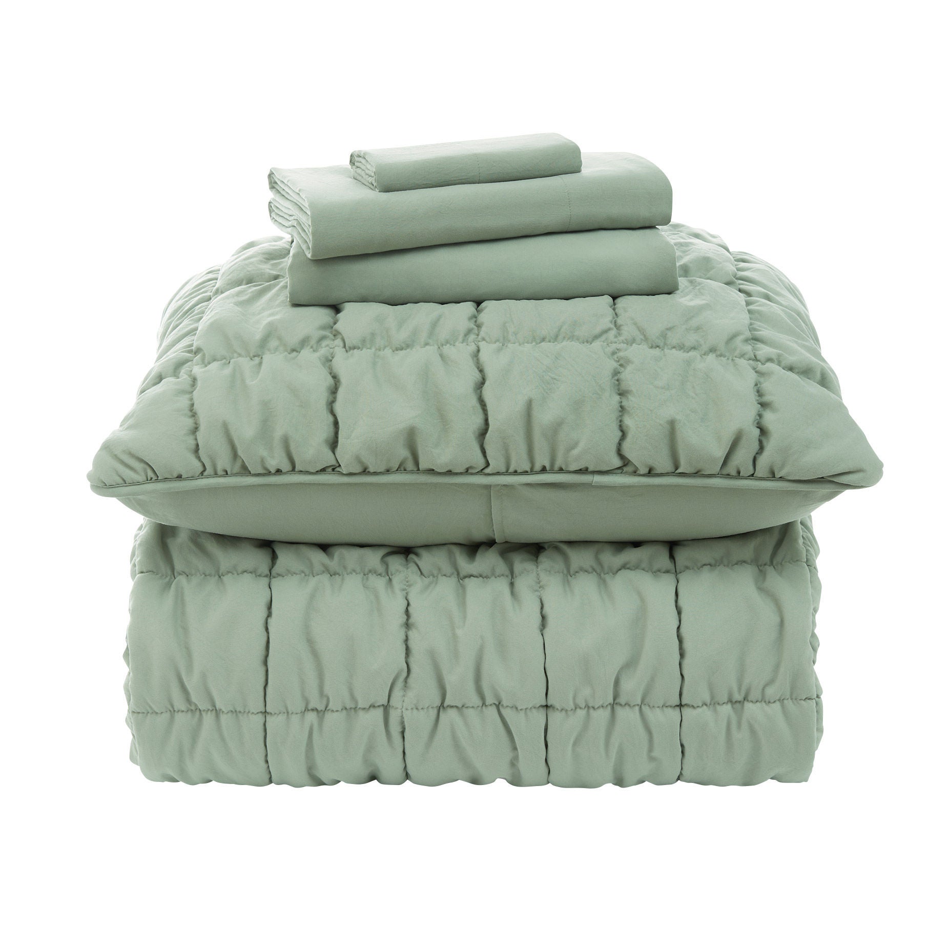 Puffy Comforter 5-piece Twin XL Microfiber Comforter & Sheet Set