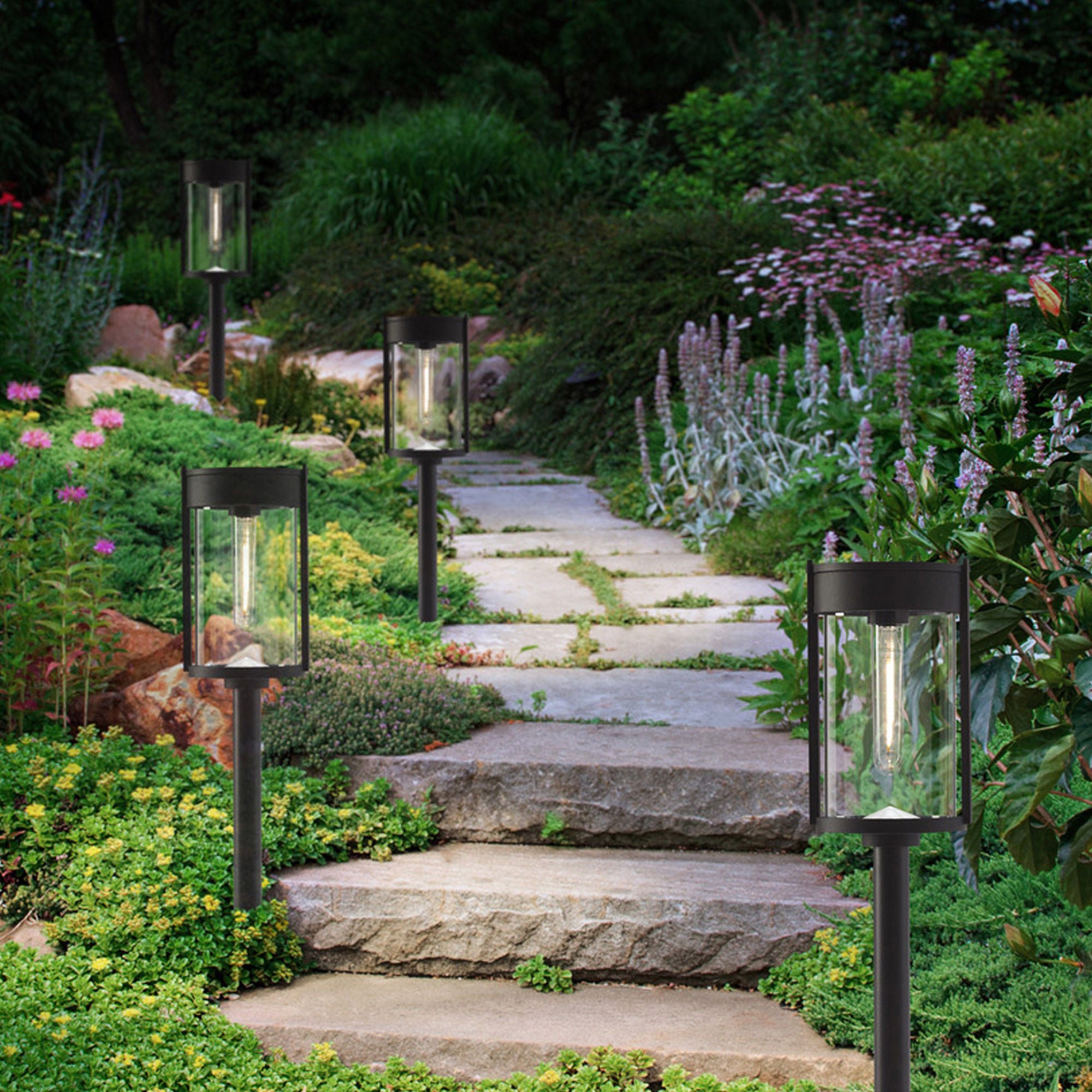 GTX Solar LED Pathway Lights, 4-pack