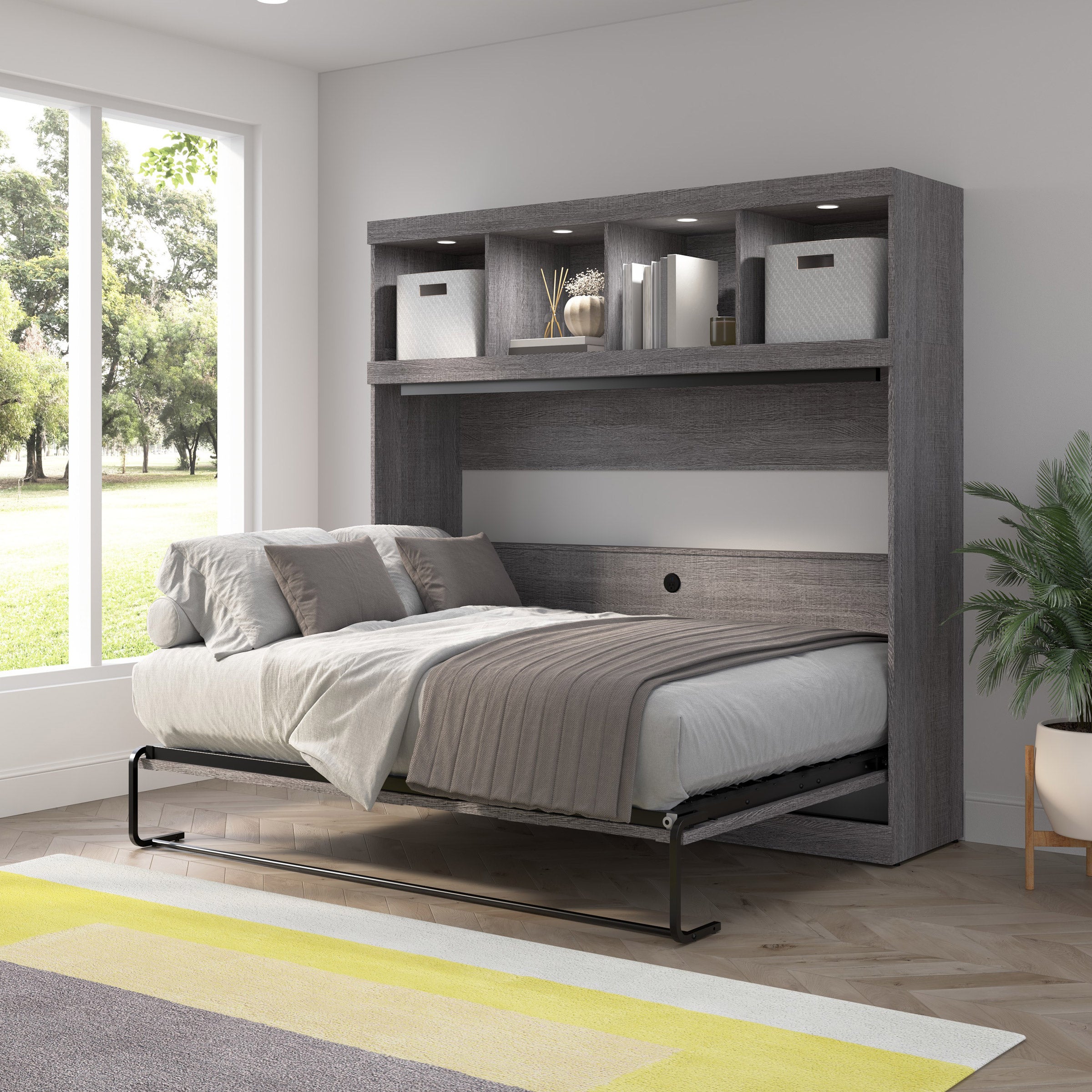 Oasis Horizontal Murphy Bed with Overhead Storage, Full Size