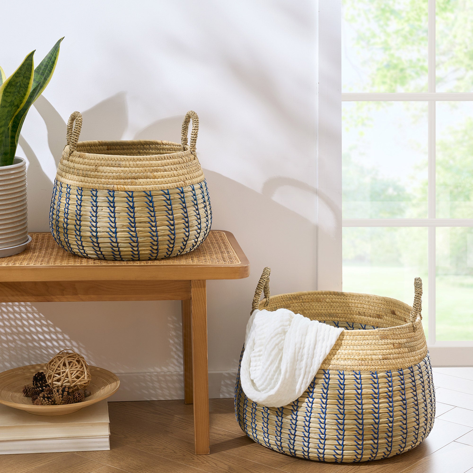 Barrel Shaped Baskets, Set of 2
