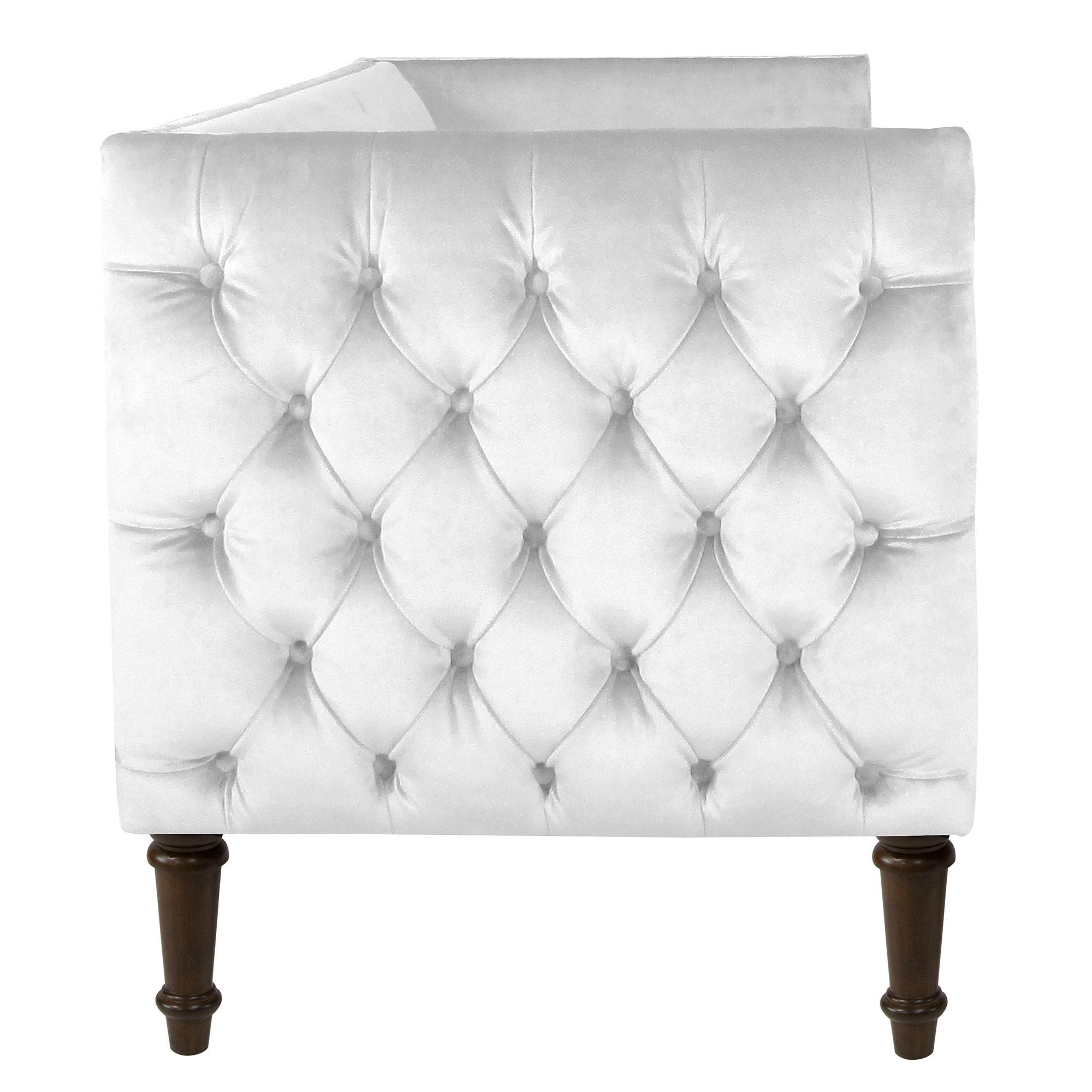 Addison Tufted Nail Button Settee in Snow