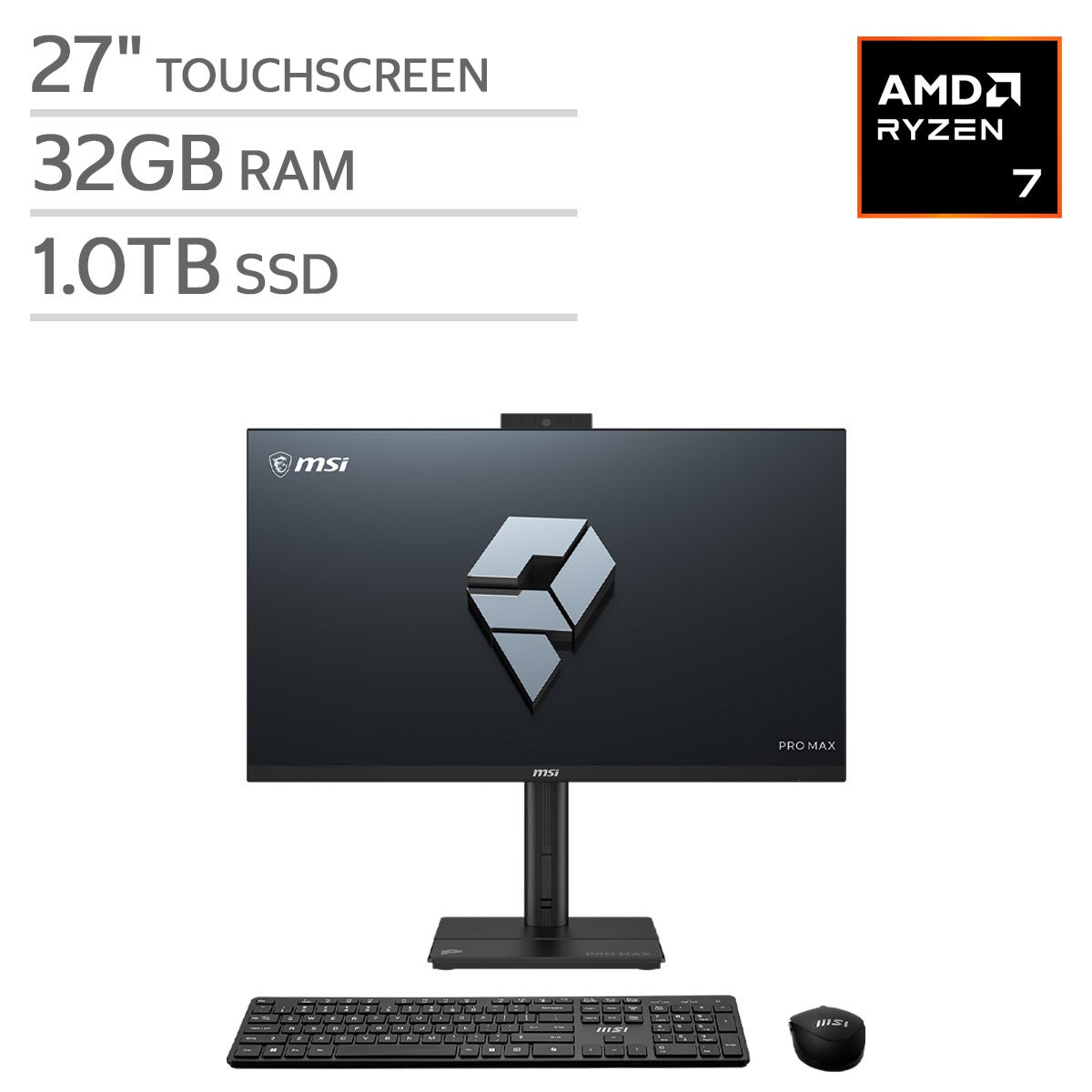 MSI All-in-One 27" FHD Desktop – AMD Ryzen 7 260 – 32GB RAM – 1TB SSD – Windows 11