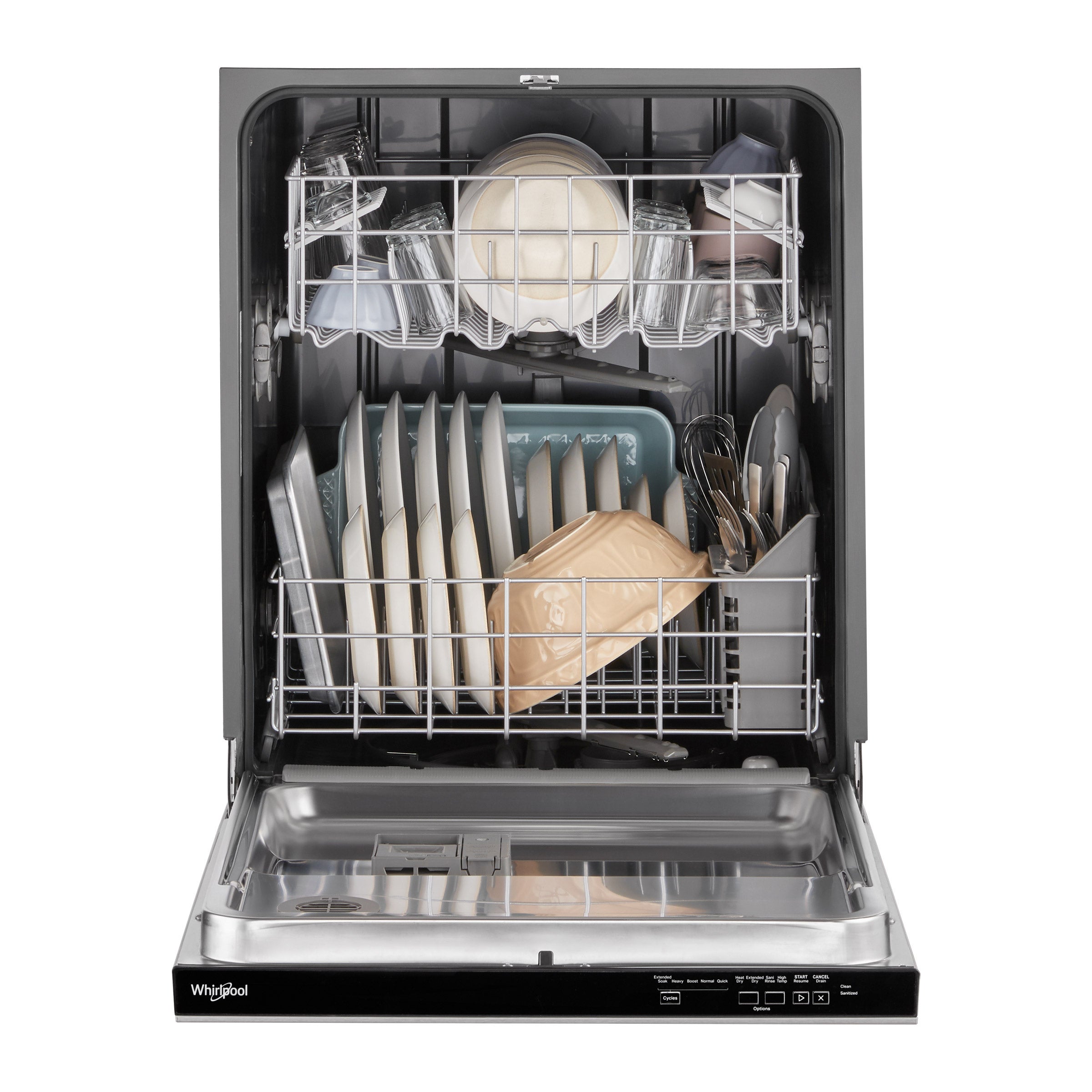 Whirlpool 24 in. Top Control Built-In Fingerprint Resistant Stainless Steel Dishwasher with Pocket Handle, 55 dBA