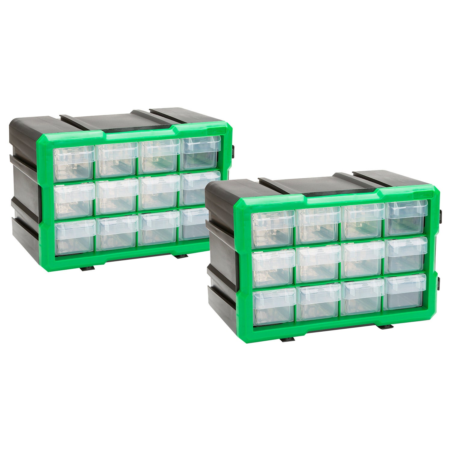 Steel Vision Interlocking Storage Containers 12 Drawer, 2-pack