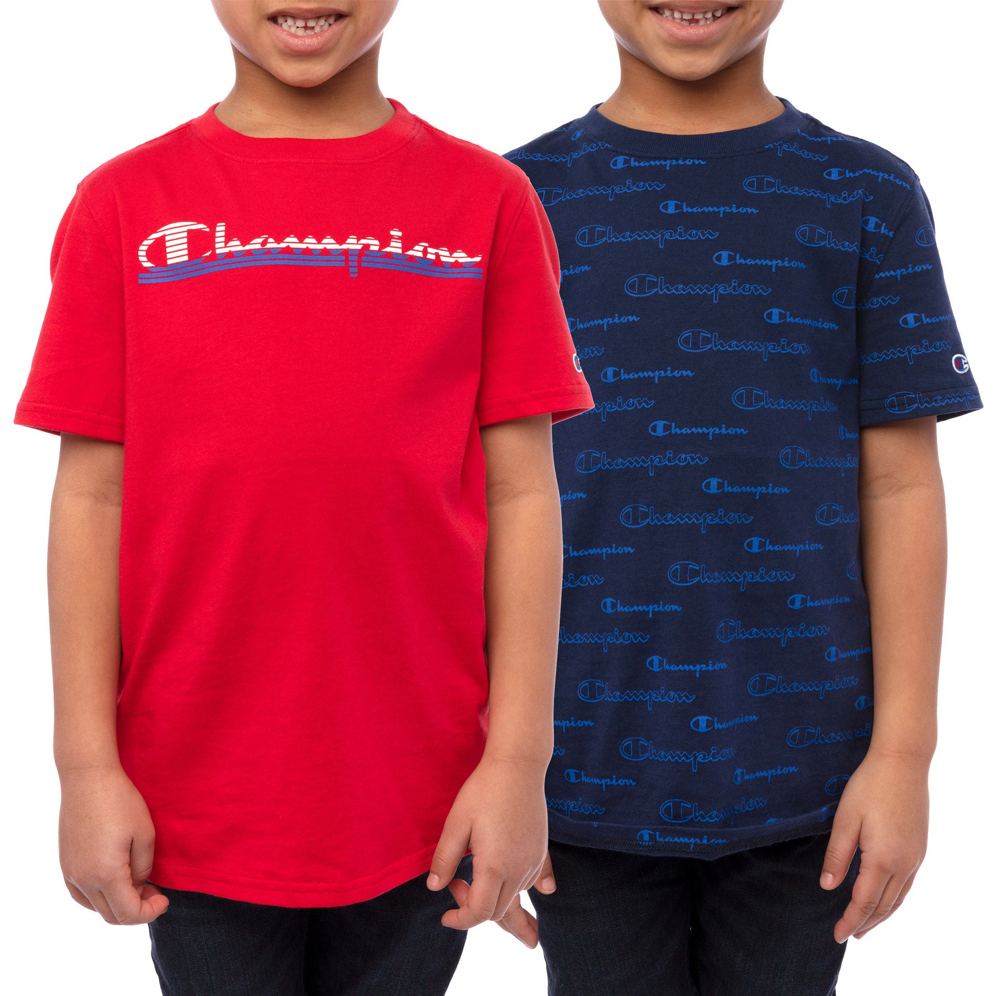 Champion Youth 2-pack Short Sleeve Tee, Blue and Red