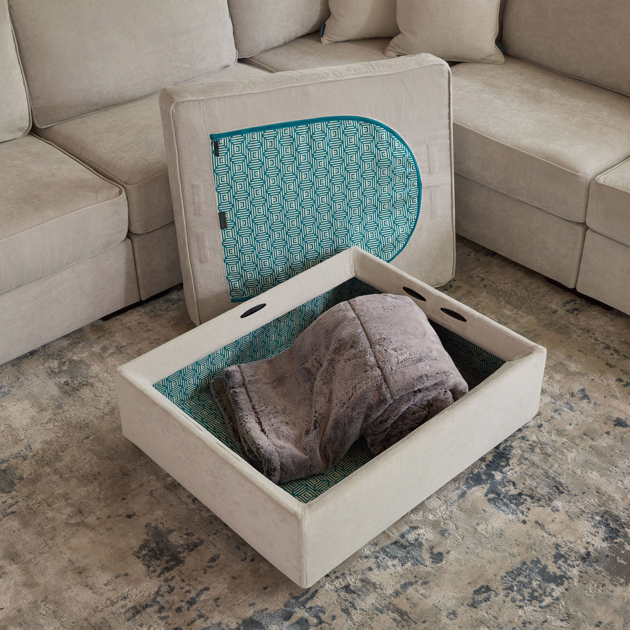 Lovesac Modular Sectional Sofa Bundles 4 Seats/ 5 Angled Sides with Storage