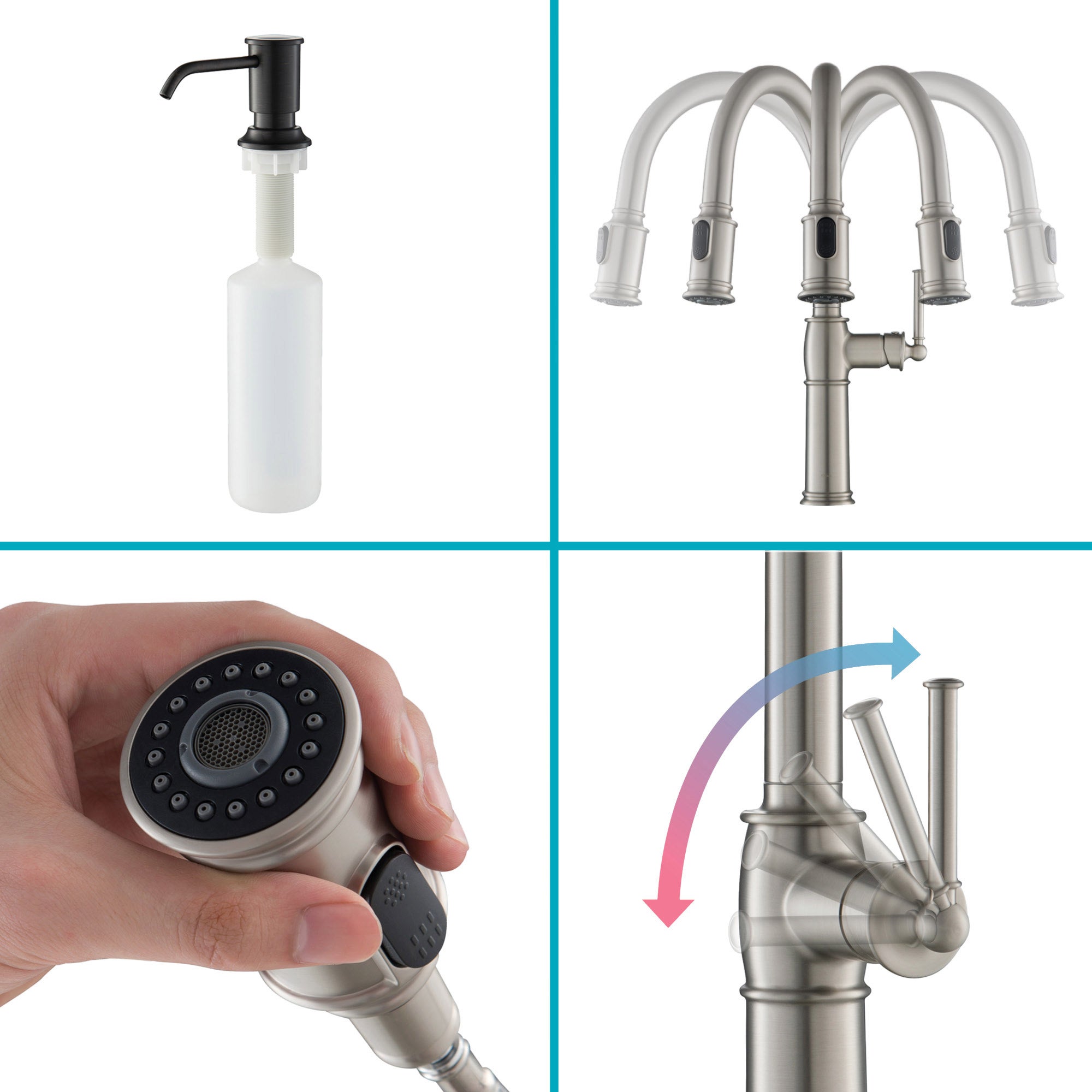 KRAUS Pull-down Kitchen Faucet and Soap Dispenser