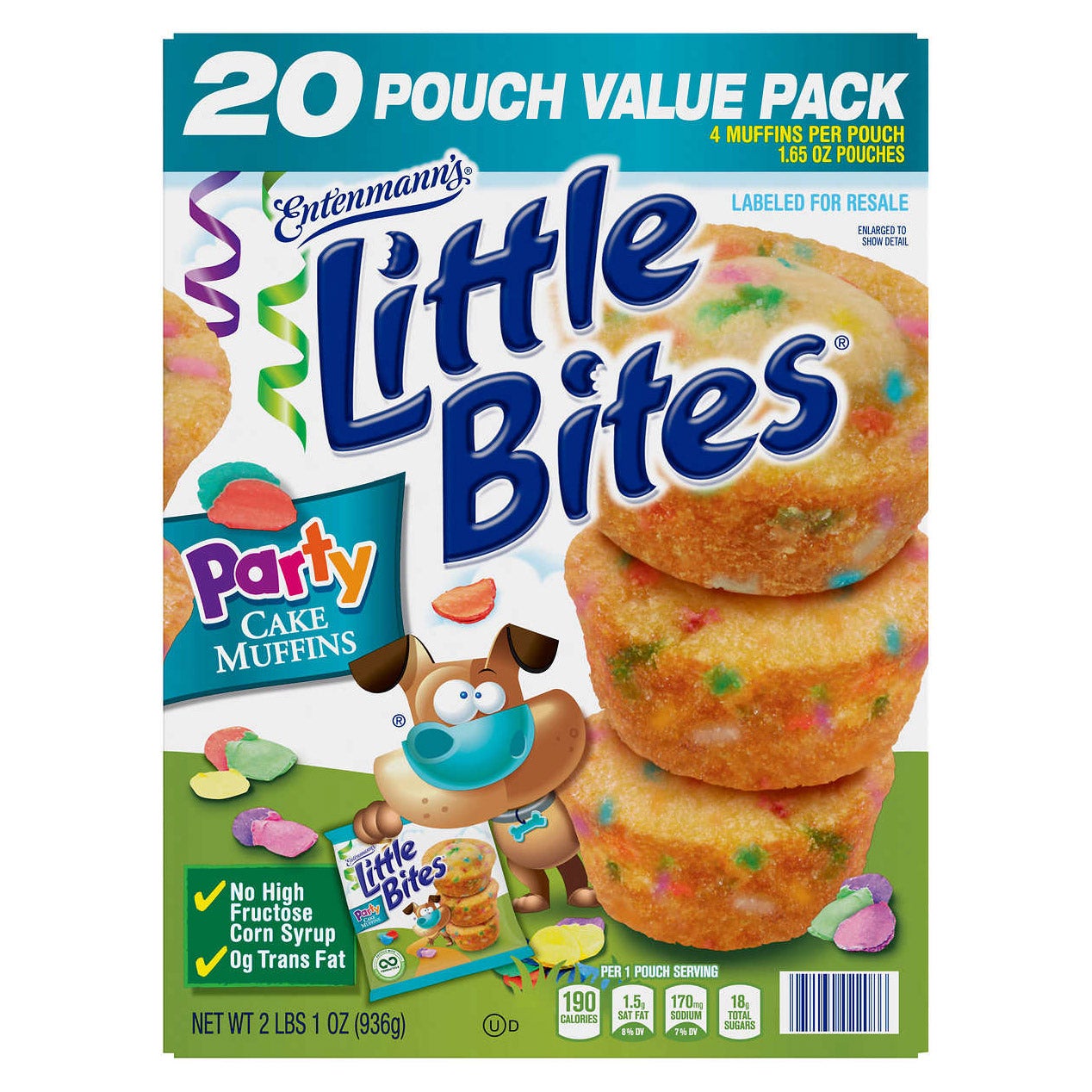 Entenmann's Little Bites Party Cake Muffins, 1.65 oz, 20-count