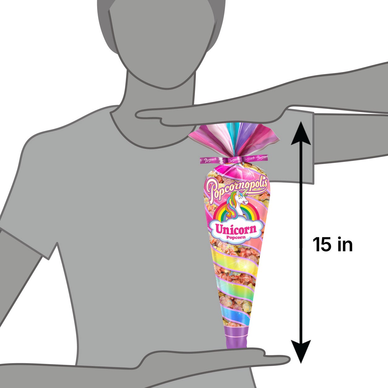 Popcornopolis Unicorn Popcorn Cones, 6.3 oz, 12-count