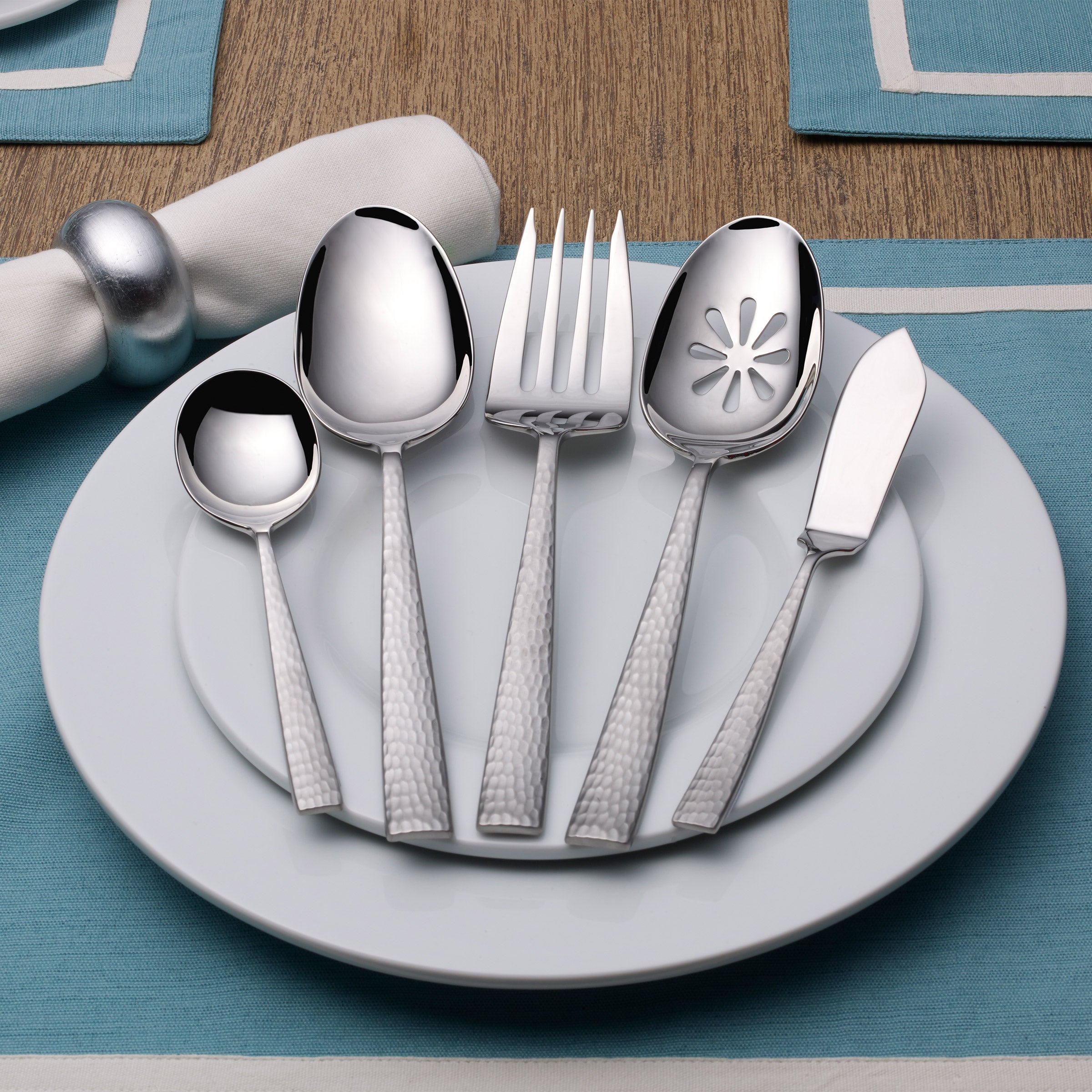 Mikasa Oliver Satin 45-piece Flatware with 6-Slot Acacia Caddy