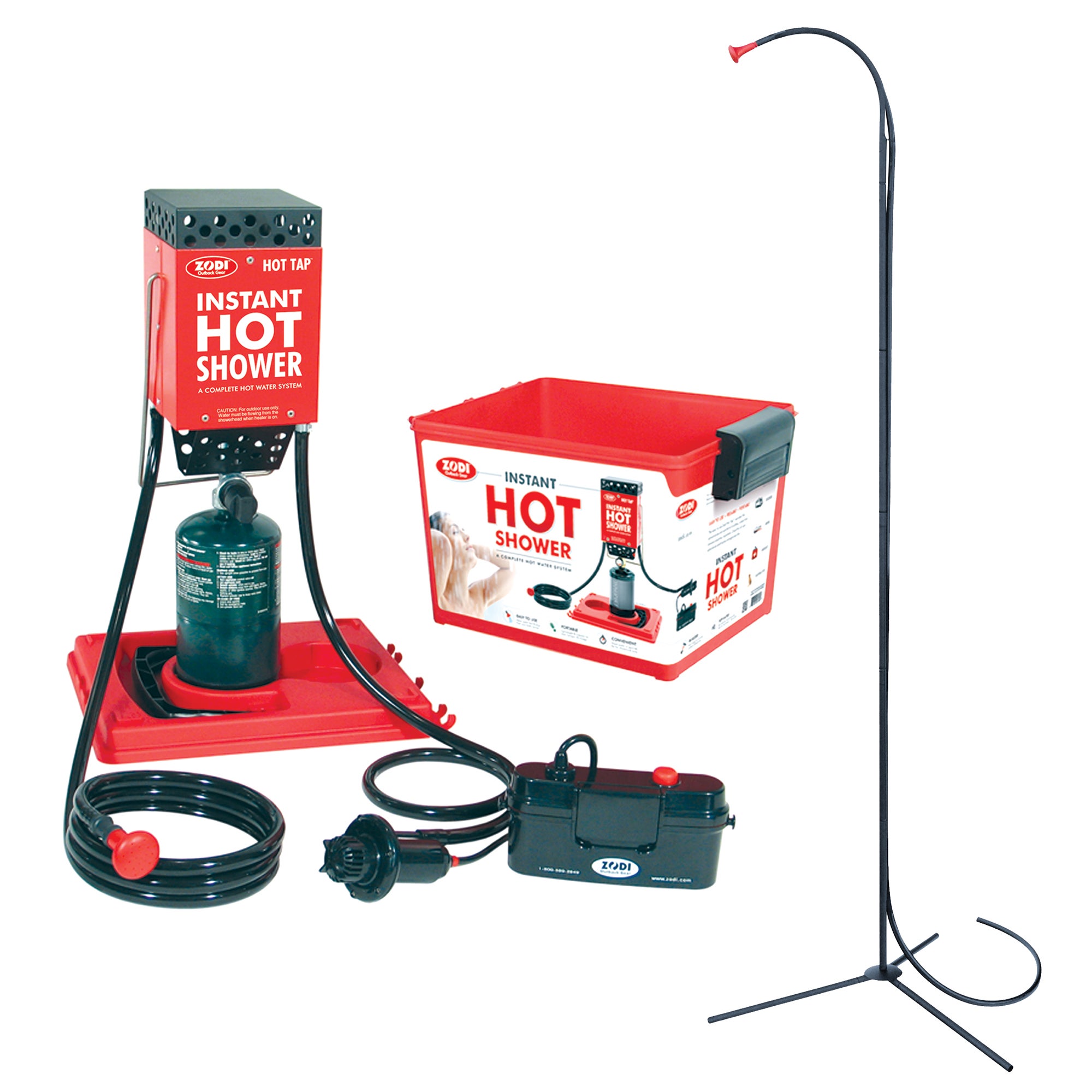 Zodi Hot Tap Portable Instant Hot Shower with Shower Pole