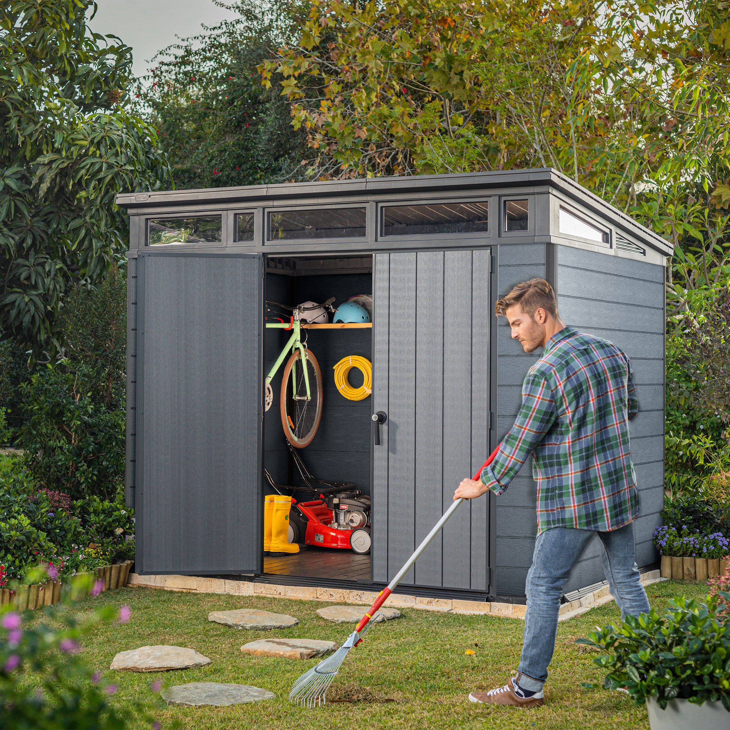 Keter Cortina 9' x 7' Premium Modern Outdoor Storage Shed