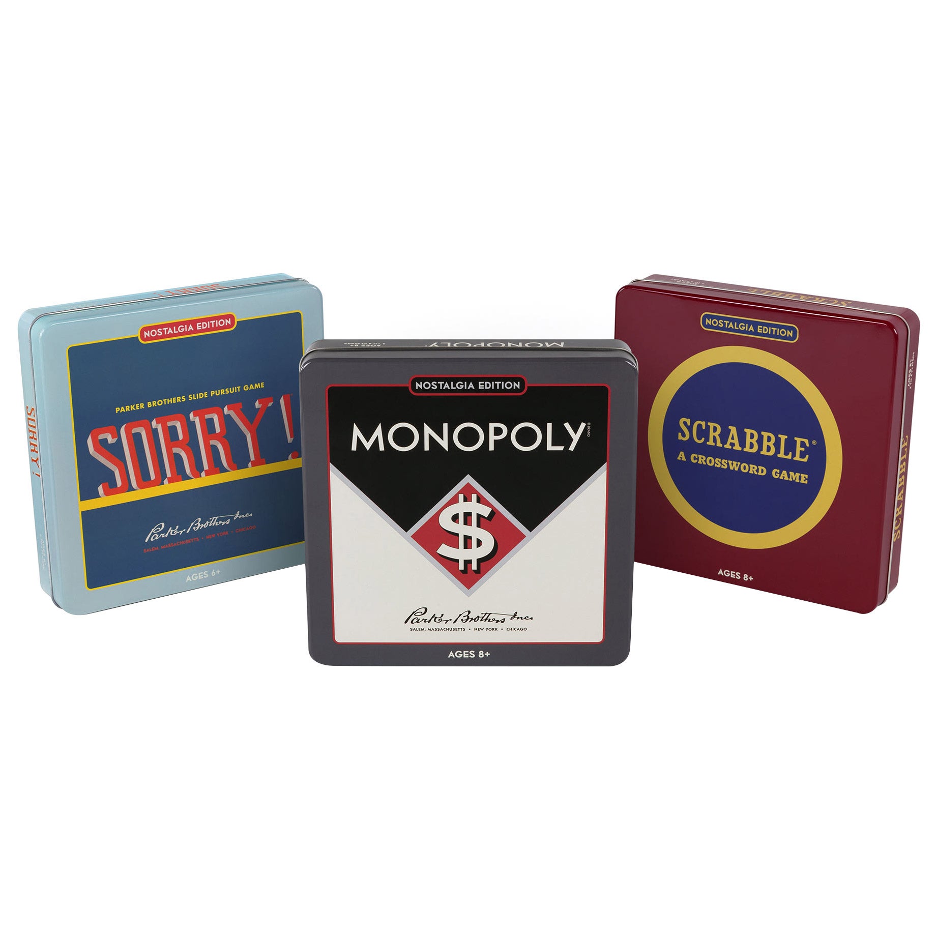 Monopoly, Scrabble and Sorry! - Nostalgia Tin Game 3-pack