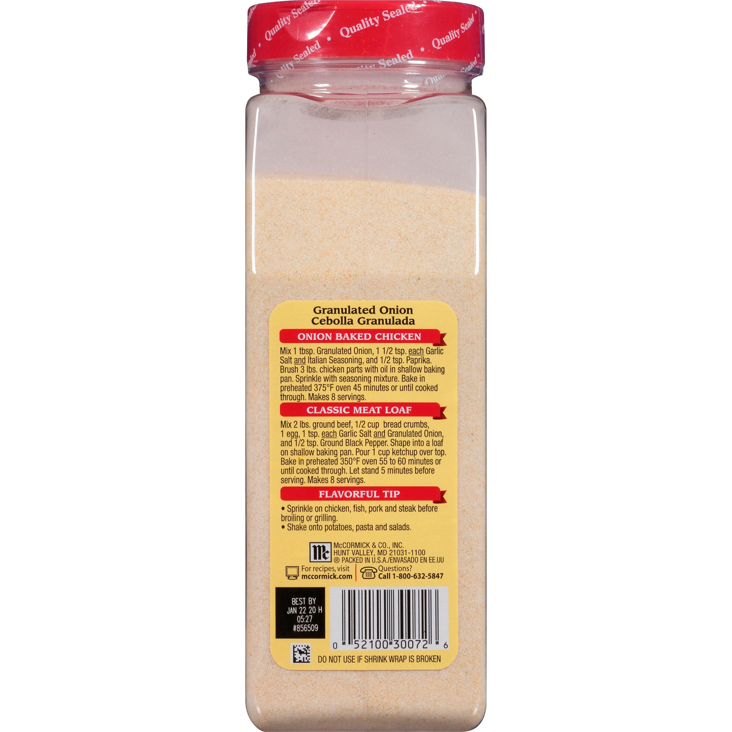 McCormick, Granulated Onion, 18 oz