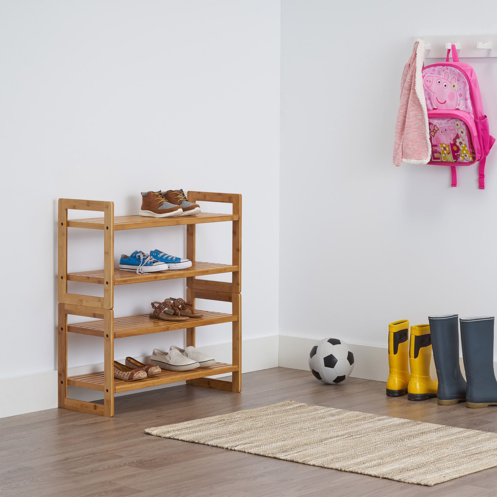 TRINITY Bamboo 2-tier Shoe Rack, 2-pack