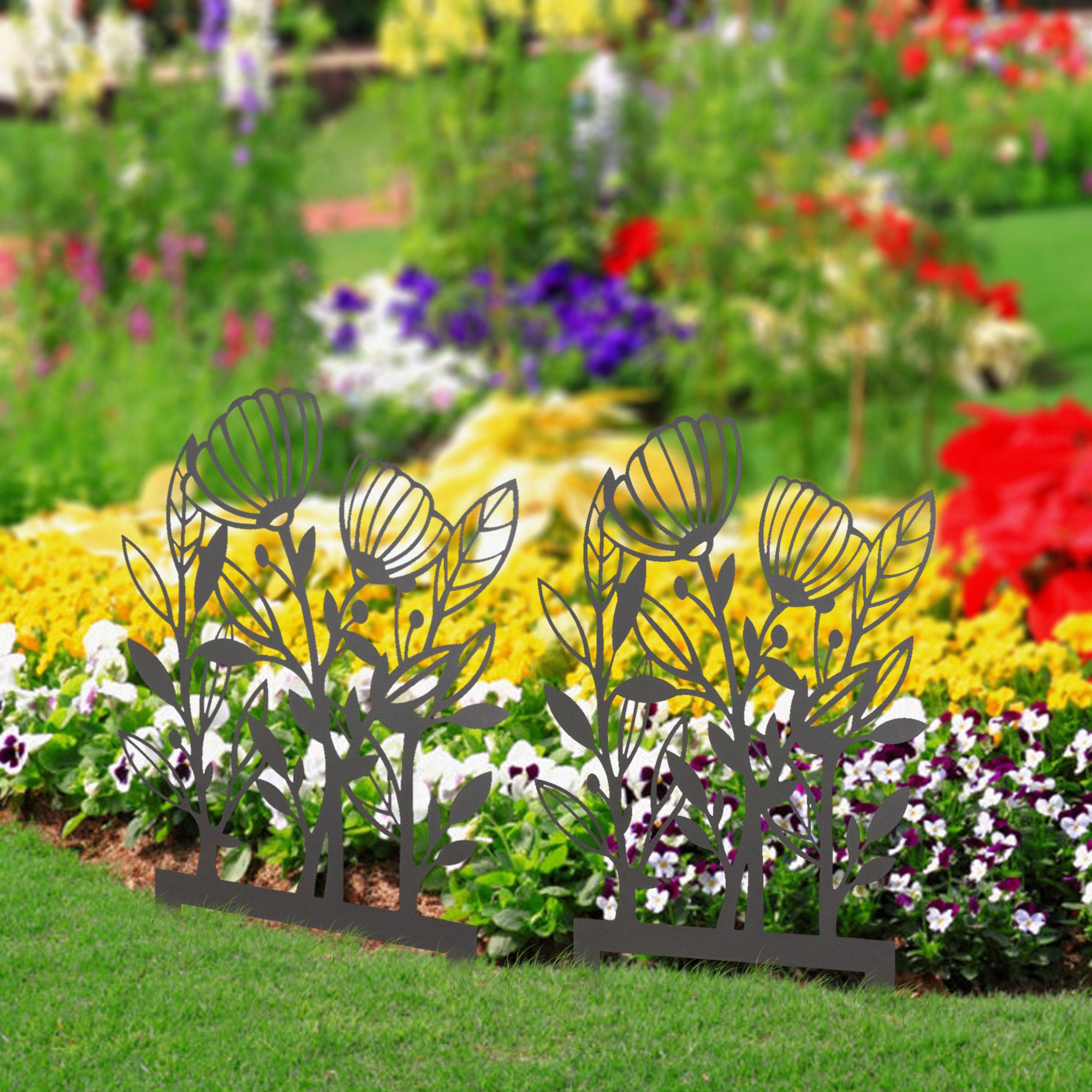 Flower Garden Stakes 2-pack