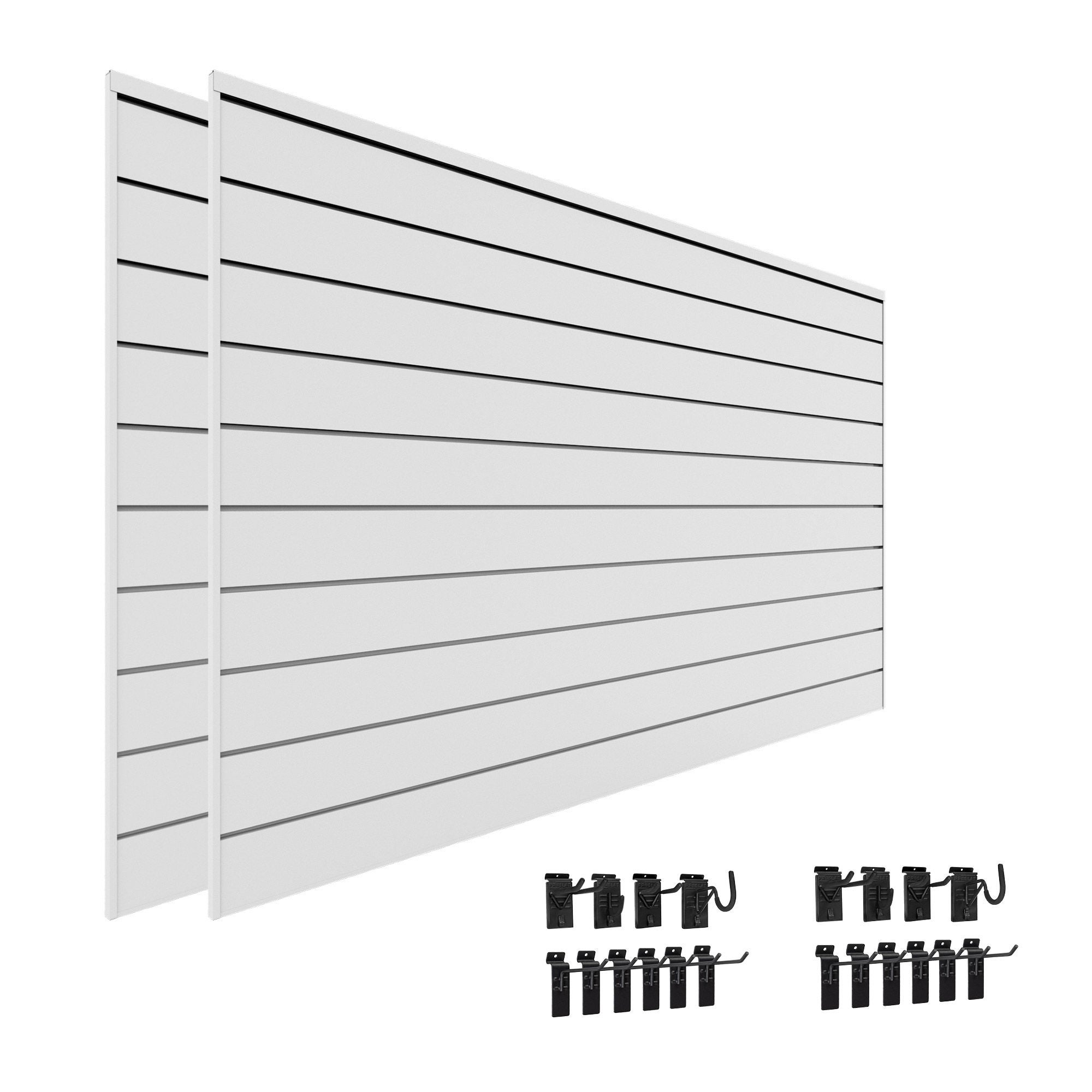 Proslat PVC Slatwall Kit with Black Hooks