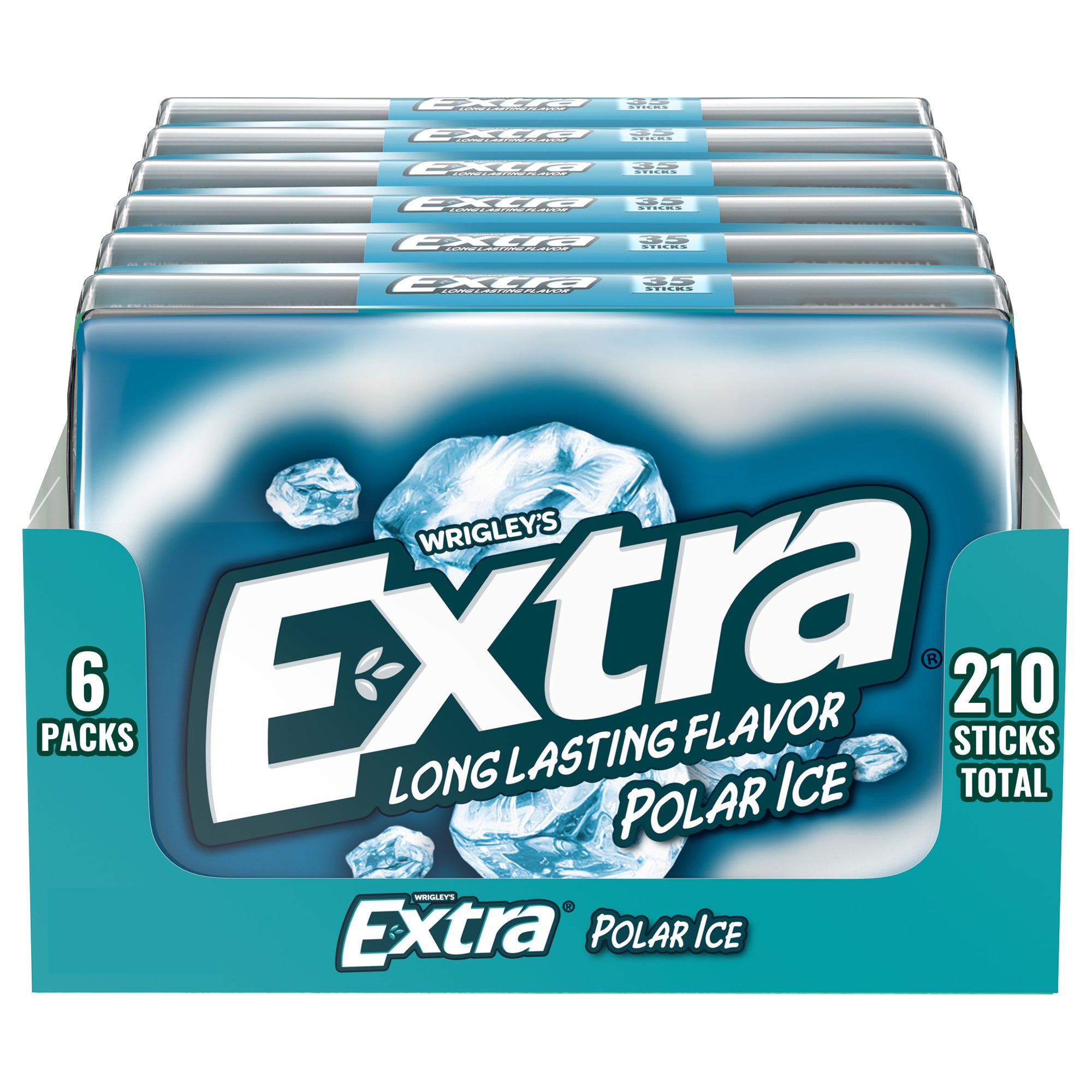 Extra Sugar Free Chewing Gum, Polar Ice, Mega Pack, 35 sticks, 6-count