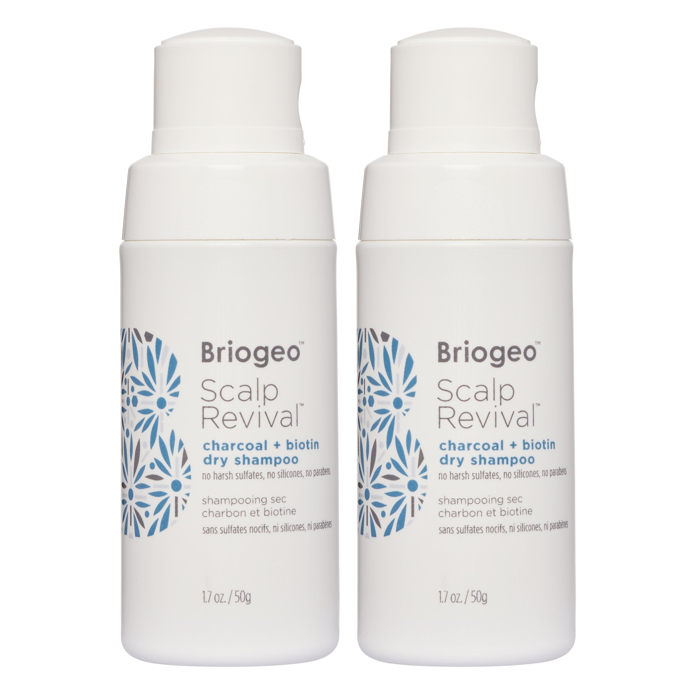 Briogeo Scalp Revival Charcoal + Biotin Dry Shampoo 1.7 fl oz, 2-pack