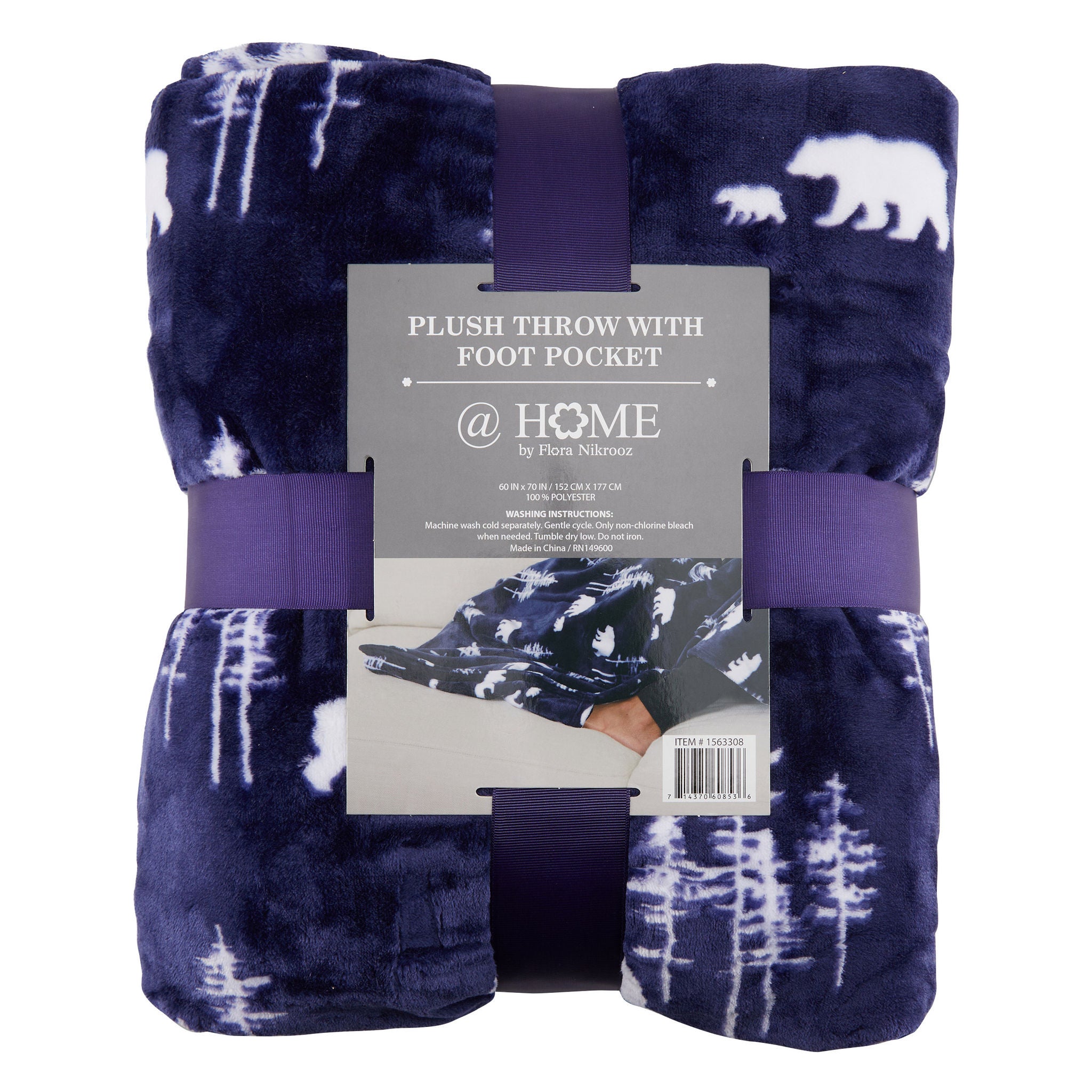 Flora Nikrooz Plush Throw with Foot Pocket