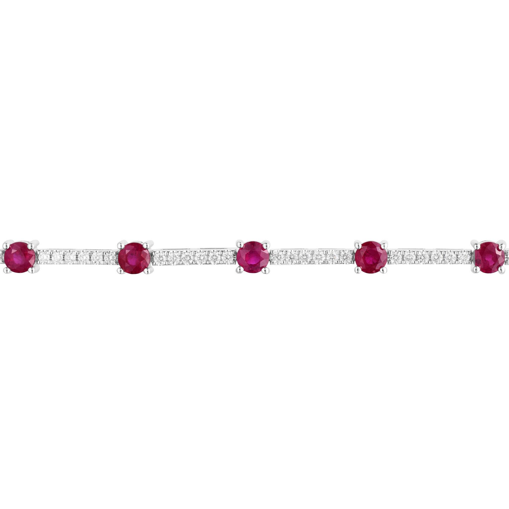 Gemstone and Diamond 14kt White Gold Bracelet
