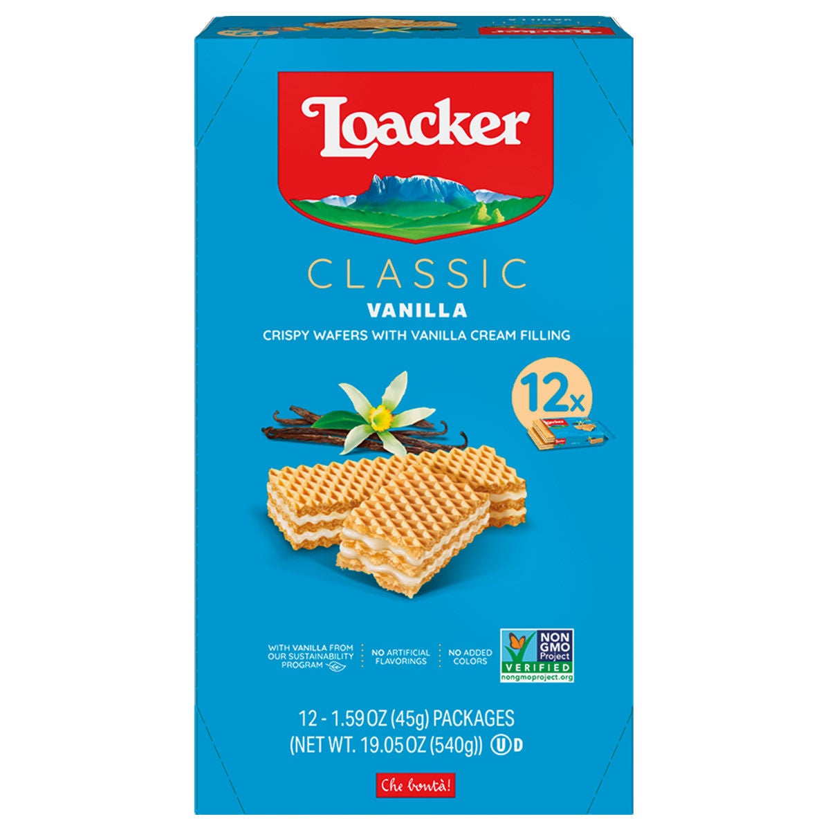 Loacker Classic Wafers, Vanilla, 1.59 oz, 12-count