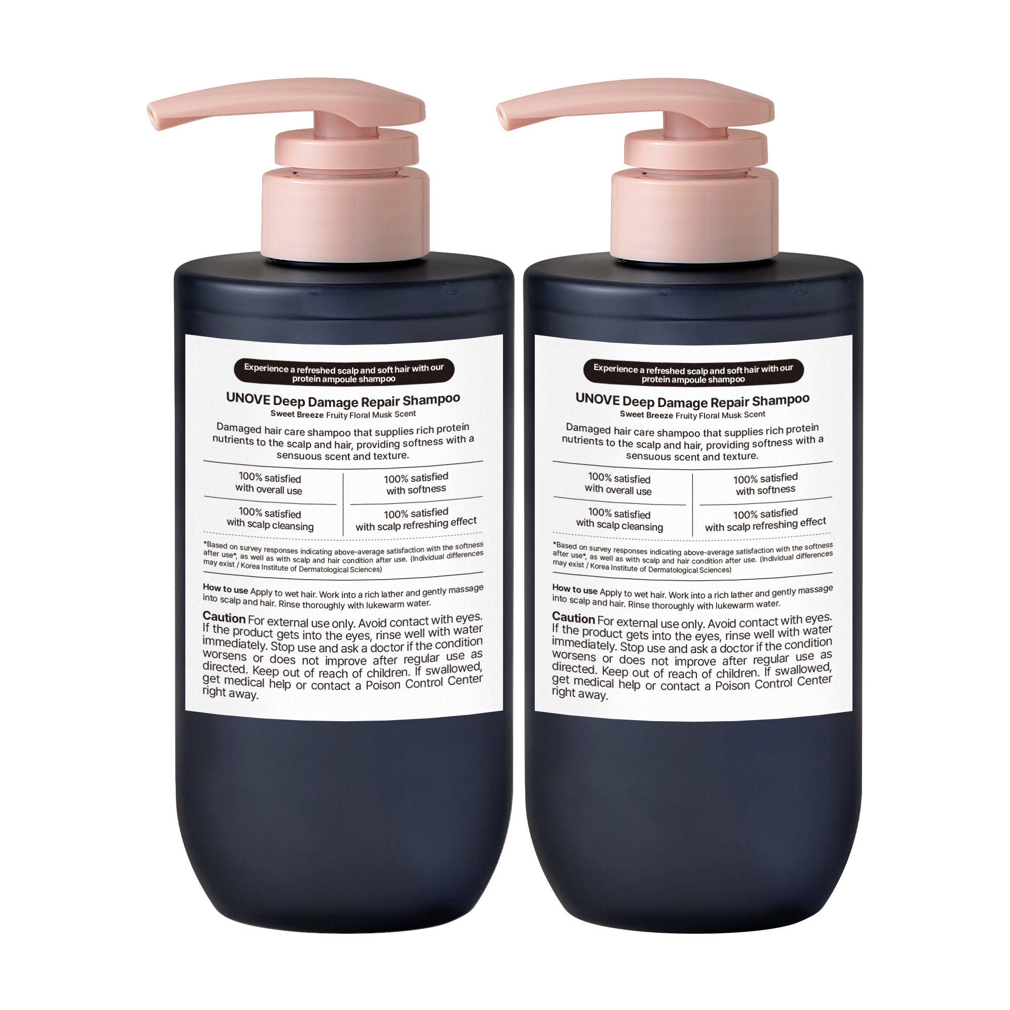 UNOVE Deep Damage Repair Shampoo, 17.63 fl oz, 2-pack