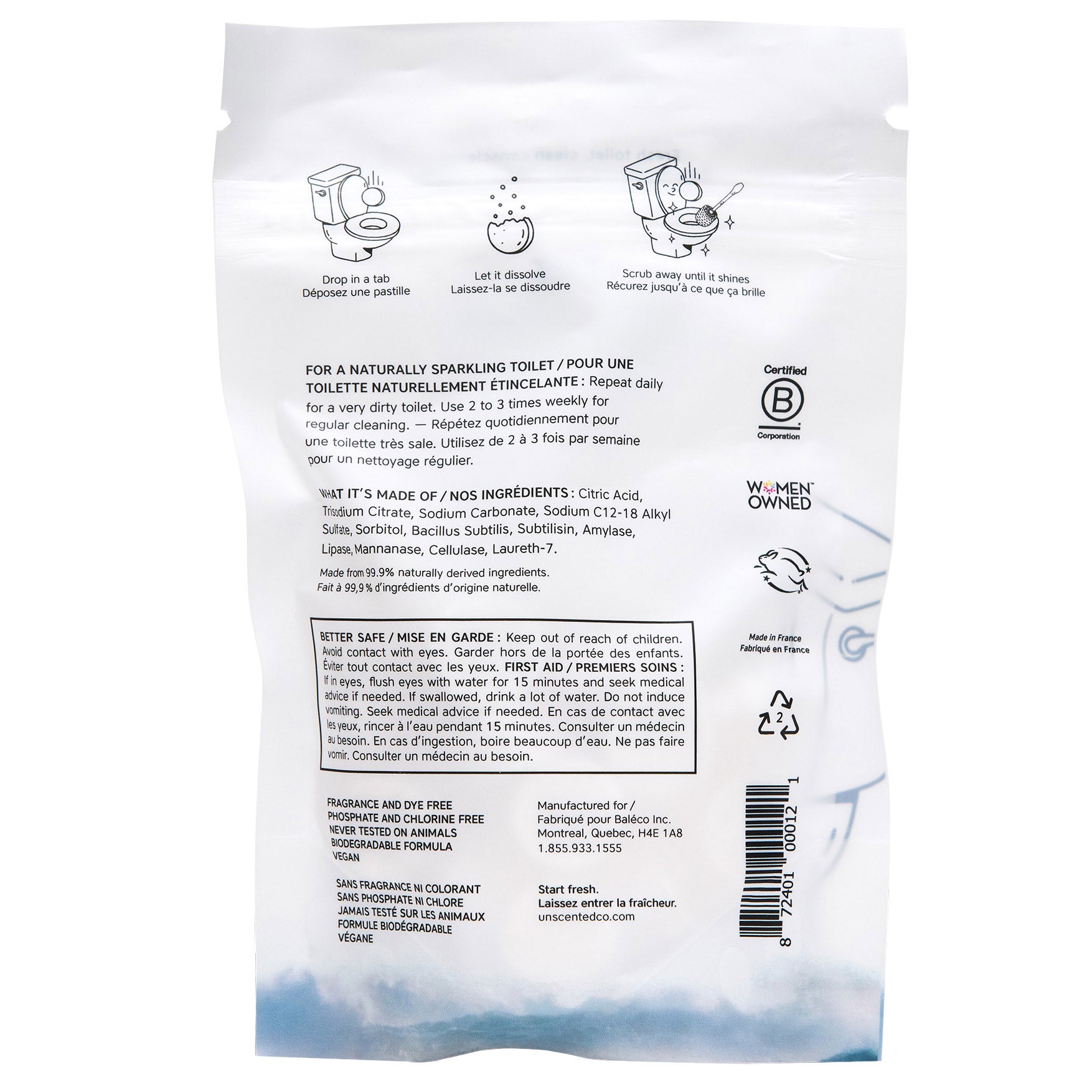 The Unscented Company Toilet Bowl Cleaner Tabs, 132-count