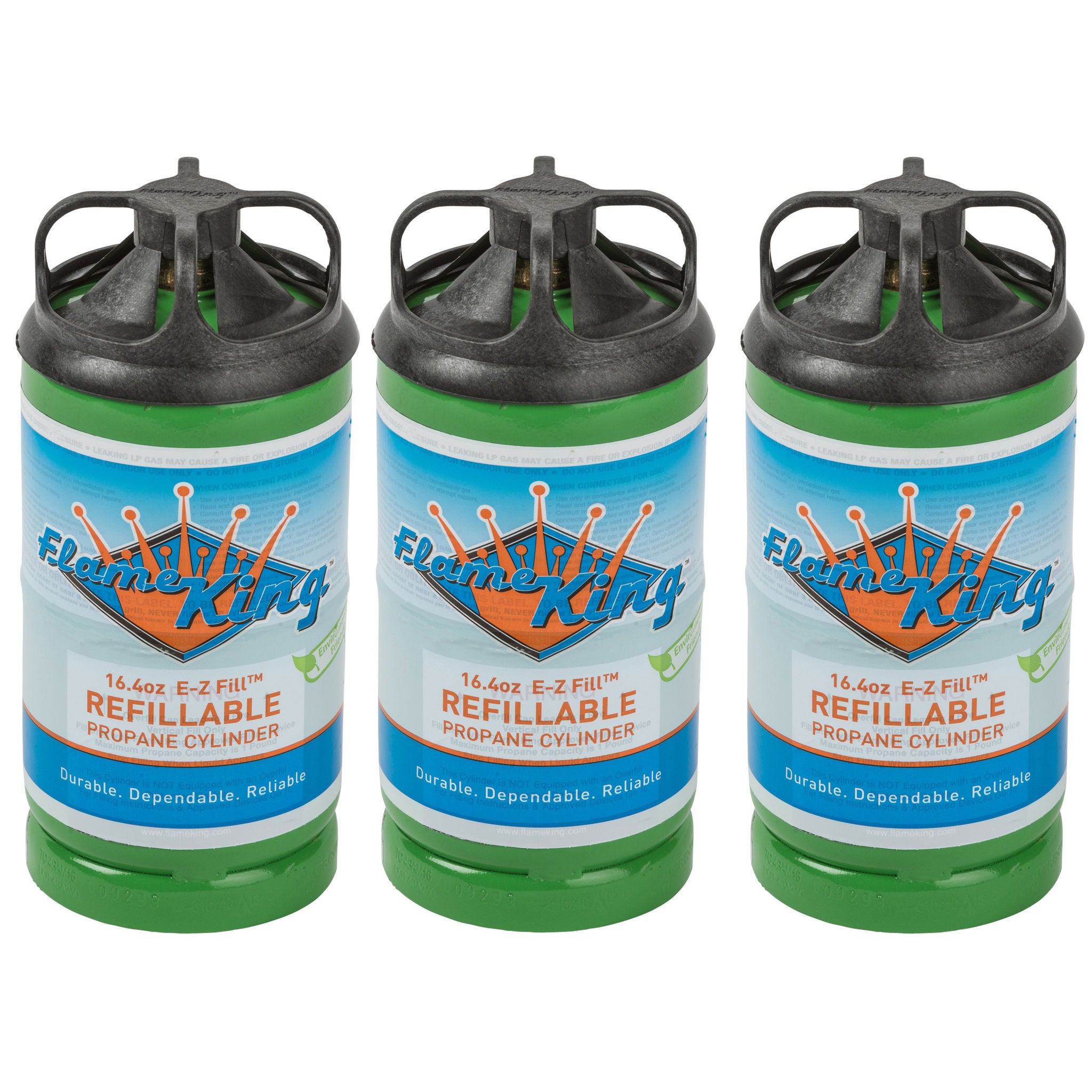 Flame King Refillable 1 lb Empty Propane Cylinder Tank, 3-pack