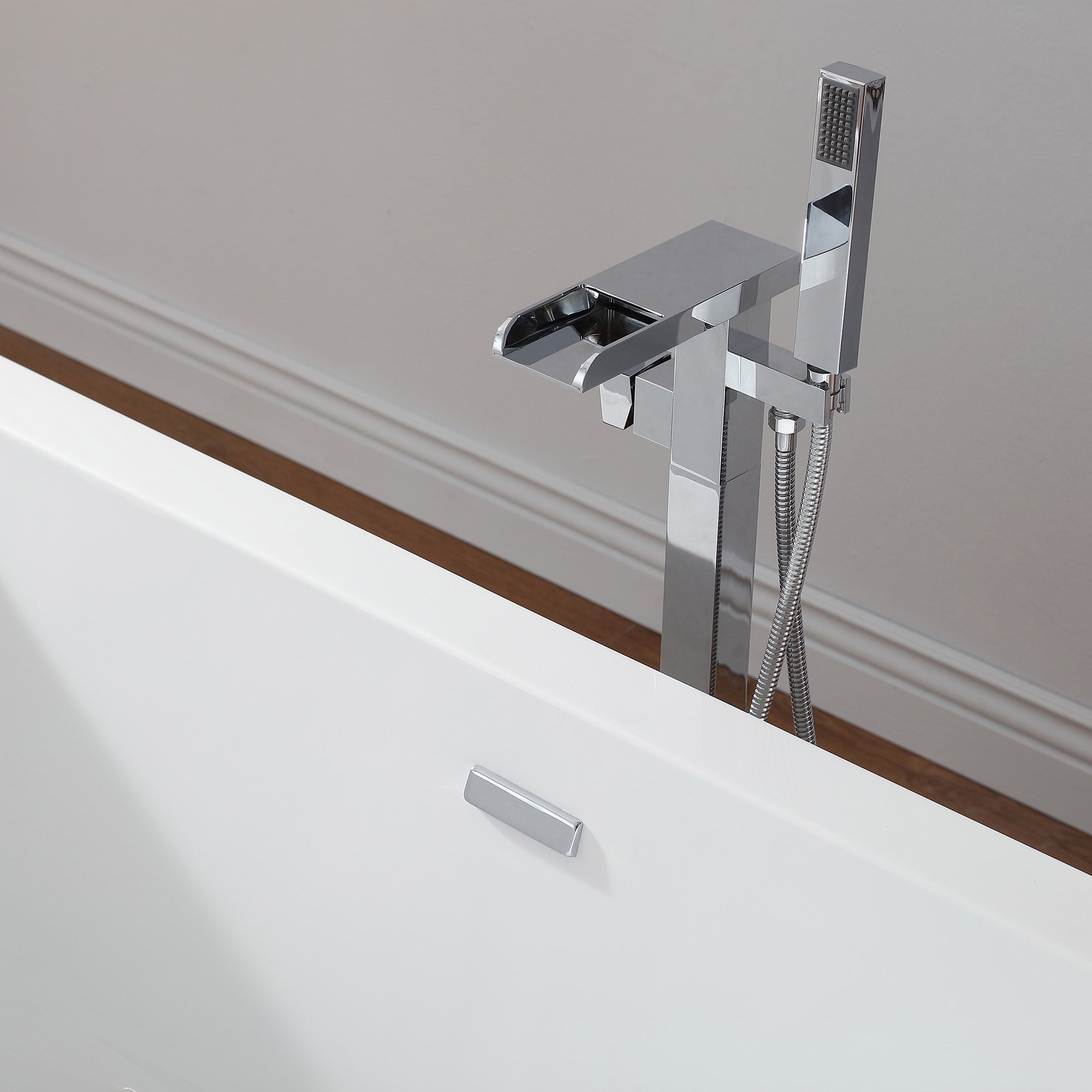 OVE Decors Vega 63" Freestanding Bathtub with Center Drain